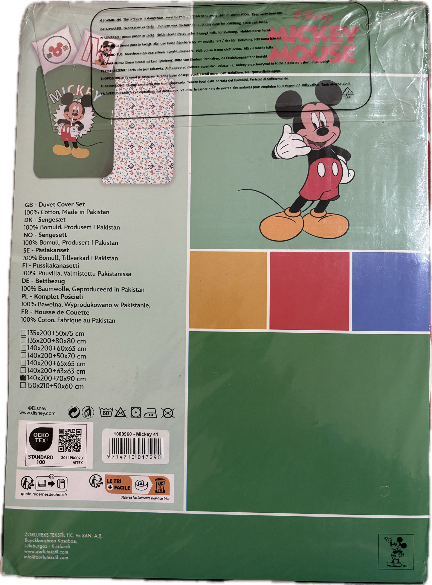 Set federa e copripiumino reversibile Topolino